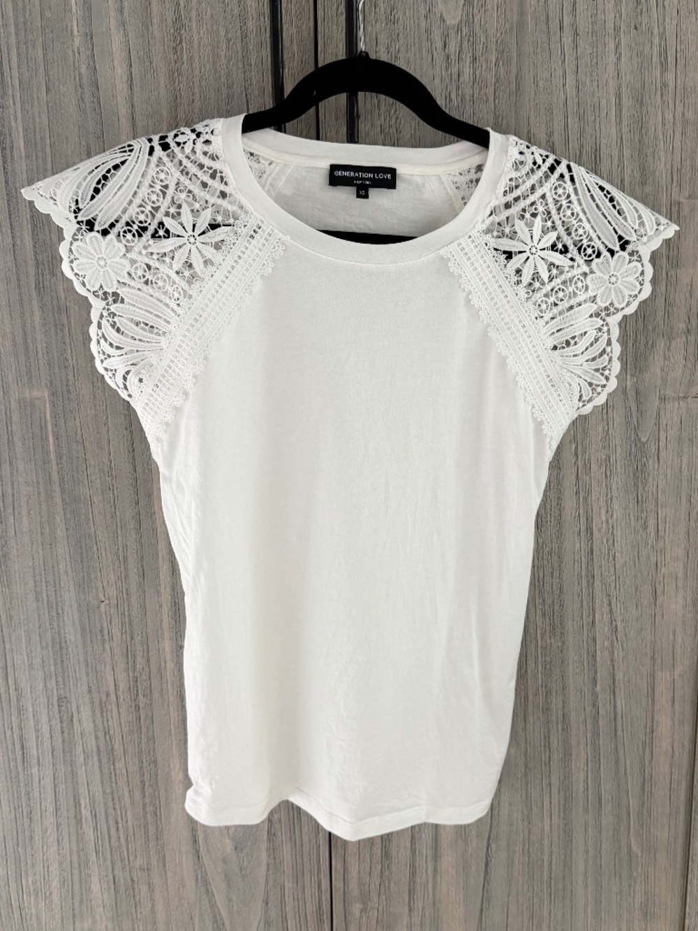 Generation Love White Lace Cap Sleeve Tee
